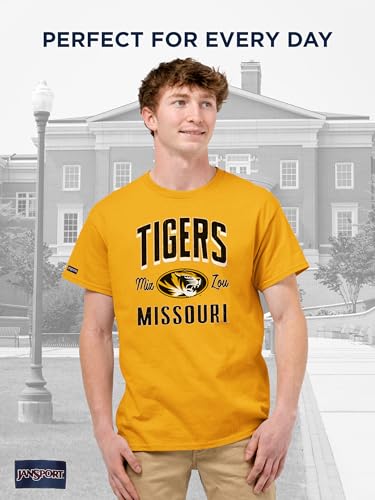 Image of JanSport NCAA Officially Licensed Campus Short Sleeve T Shirt for Men, Soft & Breathable Pre-Shrunk Cotton Crewneck T Shirt