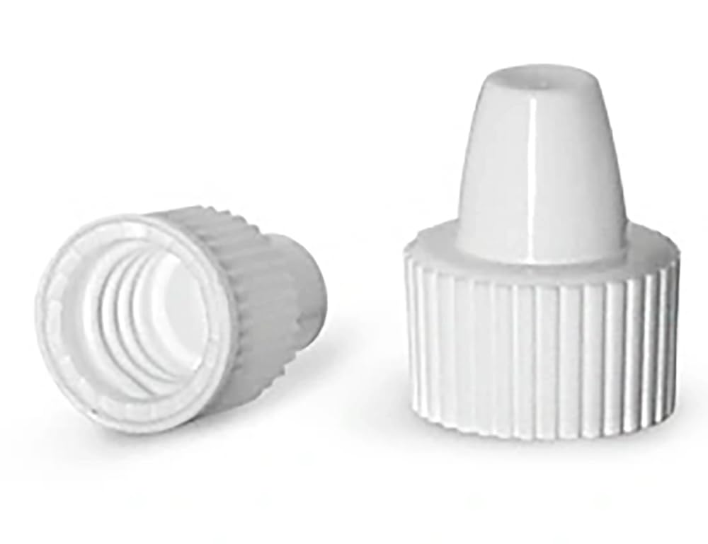 8/425 White Unlined Polypropylene Dropper Tip Caps