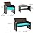 YITAHOME Patio Furniture Wicker Outdoor Bistro Set, 4-Piece All Weather Rattan Conversation Loveseat for Backyard, Balcony and Deck w/Soft Cushions and Metal Coffee Table (Brown+Blue)