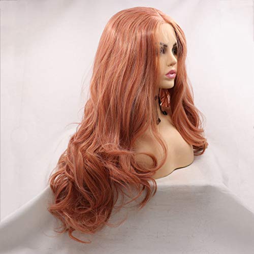 Perruque synthétique orange lacet frontal Xiweiya wig
