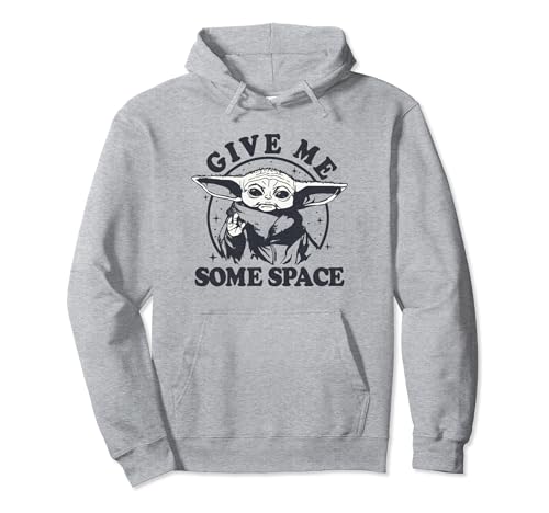 Hoodie Mandalorian Grogu noir en coton chaud avec poche kangourou et capuche réglable Star Wars
