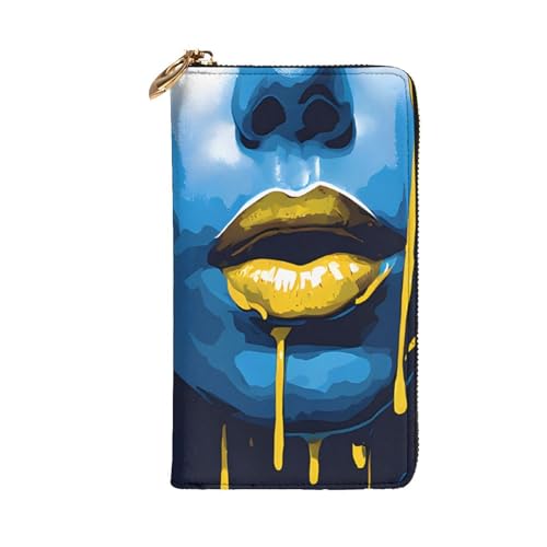 Stylish Gold Lips Womens Long Wallet Purse, Large Capacity Pu Leather Purses With Multiple Card Slots, Phone Card Holder, Clutch Case, Credit, Coin, And Bill Organizer2