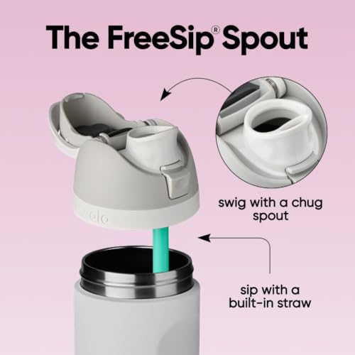 Image of Owala FreeSip Insulated Stainless Steel Water Bottle with Straw for Sports and Travel, BPA-Free, 24oz, Dreamy Field