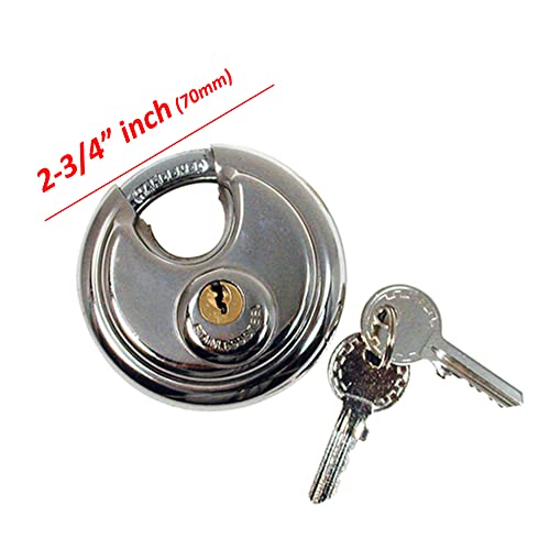 Image of Wideskall Heavy Duty 2-3 /4 inch inch Stainless Steel Disc Round Padlock (Pack of 10)