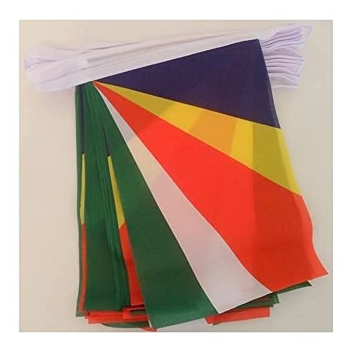 Image of AZ FLAG Seychelles 6 Meters Bunting Flag 20 Flags 9'' x 6'' - Seychellois String Flags 15 x 21 cm