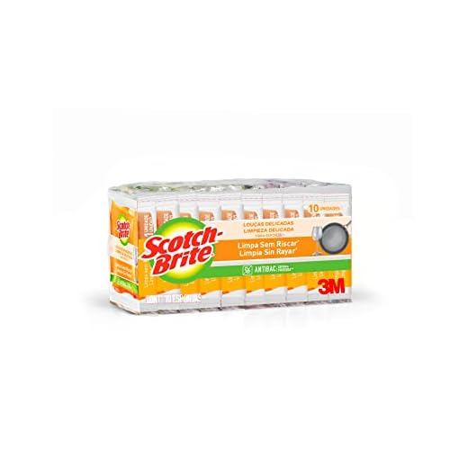 Scotch-Brite, 3M, Esponja para Louças Delicadas, 10 Unidades - Laranja