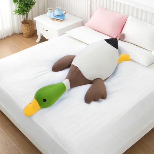 Image of Mallard Duck Plush,Mallard Duck Stuffed Animals, Soft Furry Duck Stuffed Animal Pillow,Huge Duck Plush Hugging Pillow Gifts for Every Age (29.5in)