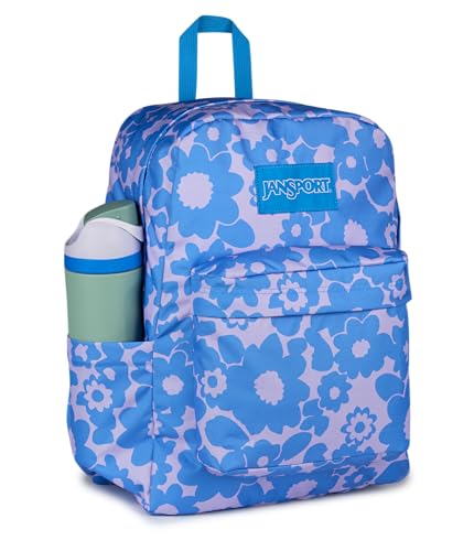Image of JanSport SuperBreak Plus Backpack with Padded 15-inch Laptop Sleeve and Integrated Bottle Pocket - Spacious and Durable Daypack for Work and Travel - Blossom Bae Blue