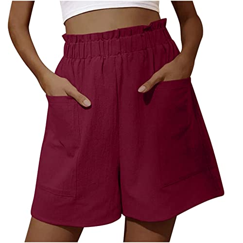 Women Elastic Cotton Running Shorts Summer Casual Comfy Pure Color Shorts Stretch Shorts Flowy Running Shorts #TOP2
