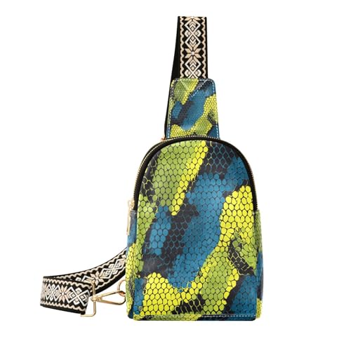 Imprimé tendance en fourrure de serpent bleu vert pour raviver un look trop terne