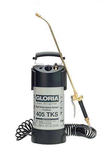 GLORIA Hochleistungssprühgerät 405 TKS Profiline | 5 L Füllinhalt | Profi-Drucksprüher aus Stahl | Mit Manometer, Kompressoranschluss, Spiralschlauch | 6 bar | Ölfest