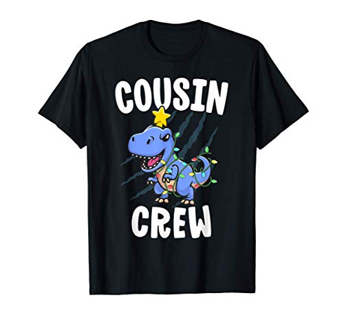 Cousin Crew Shirt For Kids Christmas T Rex Dinosaur Dino Camiseta