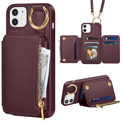 Coque iPhone 12 anti-choc bordeaux Kuafcase haute qualité