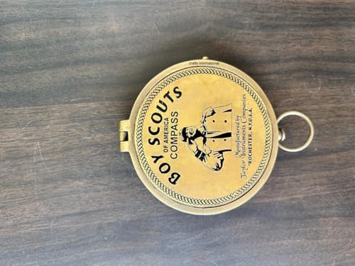 Brújula de bolsillo estilo antiguo artesanal en latón, herramienta de navegación para camping y senderismo, set de 2 miniatura 6