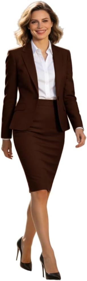 Womens Skirt Set Suits 2 Piece Outfits Blazer Formal Office Prom Interview Church