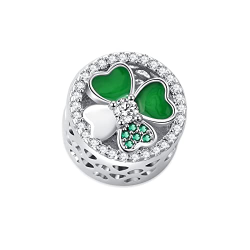 Lucky Four-Leaf Clover Charm Good Luck Bead for Pandora Charm Bracelet2