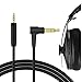 Geekria QuickFit Câble audio pour casque Sennheíser Momentum 3 sans fil, Momentum 2.0, Momentum 2.0, Momentum 2.0, Momentum, cordon stéréo de rechange de 2,5 mm à 3,5 mm avec fermoir (noir)