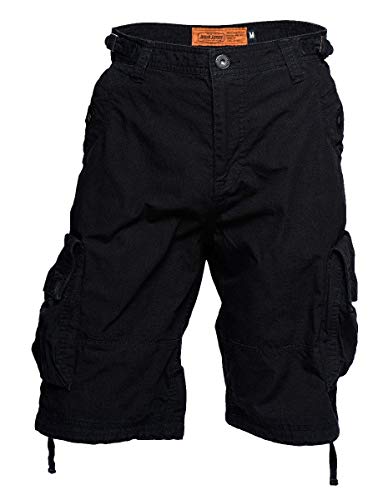 West Coast Choppers Men Cargo Shorts Caine Ripstop, Color:Black, Size:L