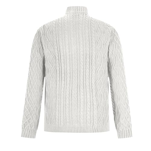 Men's Quarter Zip Sweater Slim Fit Casual Cable Knitted Turtleneck Pullover Lightweight Solid Mock Neck Polo Sweater2