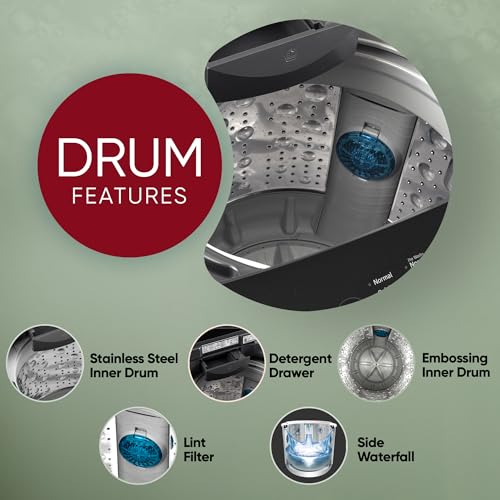Image of LG 7.5 Kg 5 Star Smart Inverter Technology Fully Automatic Top Load Washing Machine (T75VBMB1Z, Auto Prewash, Turbodrum, Stainless Steel drum, LED Display, Smart Diagnosis, Middle Black)