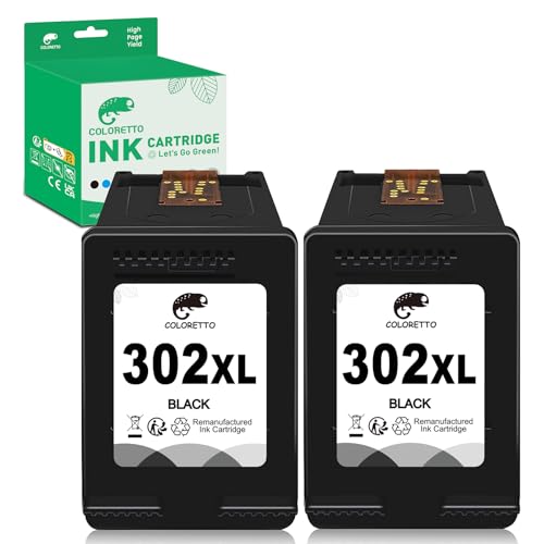 COLORETTO 302XL Cartuchos de Tinta Remanufacturado para HP 302 XL Alta Capacidad Compatible con HP...