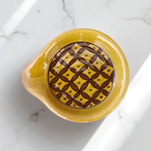 Image of Malaikah Ceramic Spoon Rest Small Gold Pack of 1 for Home, Kitchen, Dining, Kitchen Decor & Gifting