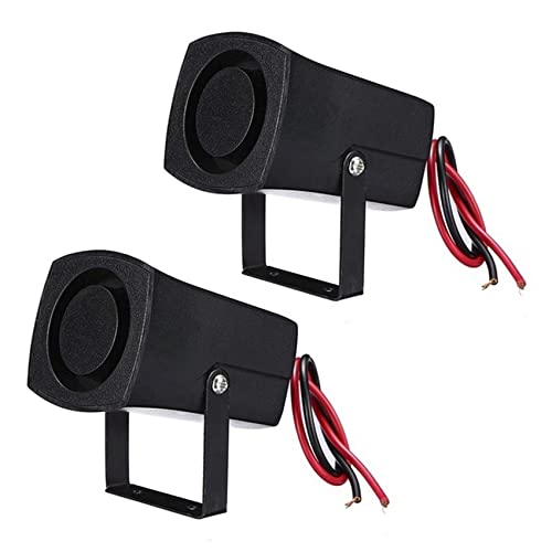 rieder 2X 12-24V 6 Tonos Coche Policía Alarma de Incendio Timbre de Alarma Sirena Altavoz Advertencia Altavoz Sonido Fuerte Alarma