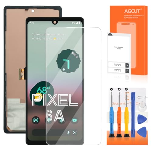 INCELL for Google Pixel 6A LCD Screen Replacement for Pixel 6A LCD Display GX7AS, GB62Z, G1AZG Screen Touch Digitizer Assembly Repair Part with Frame(No Fingerprint Funtion