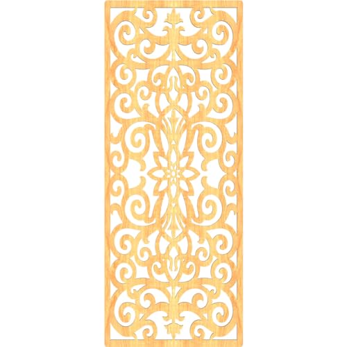 Image of Buel Decorative Pierced Fretwork Wood Wall Panels, 17 3 /8 inchW x 44 3 /8 inchH x 1 /4 inchT, Cherry
