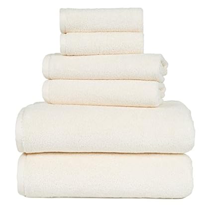 Lavish Home Handtuch-Set, 100% Baumwolle, Zero-Twist, weich und saugfähig, 6-teiliges Set mit 2 Badetüchern, 2…