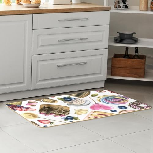 Tapete de cocina de 2 piezas lavable con estampado de rosquillas para pasillo 7