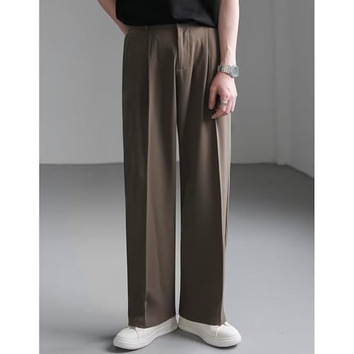 Men's Loose Pleated Business Pants Loose Pleated Suit Trousers Wide-Leg Suit Pants for Men 5
