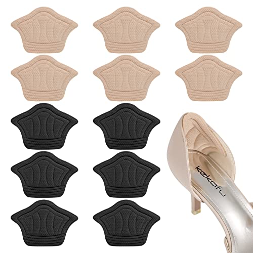 6 Paires Coussinets de Coussin de Talons Coussinets de Talon Haut Coussinets Inserts de Talons Doublure Auto-Adhésif Semelles de Chaussure Protecteur Empêche Frottements et Ampoules Cover