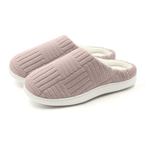 HIEYMSER Komfortable Anti-Rutsch Hausschuhe aus Memory Baumwolle für Damen (Kaffeefarbe, Erwachsene, Damen, 38, Numerisch (von/bis), EU Schuhgrößensystem, 39, M)