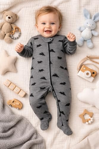 Image of TuddyBuddy 100% Organic Cotton Multi Color Sleepsuit /Onesie /Footed Romper for Baby Boy & Baby Girl