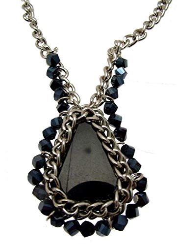 Bling and Buy - Colgantes de ágata con cuentas negras en tono plateado Cover