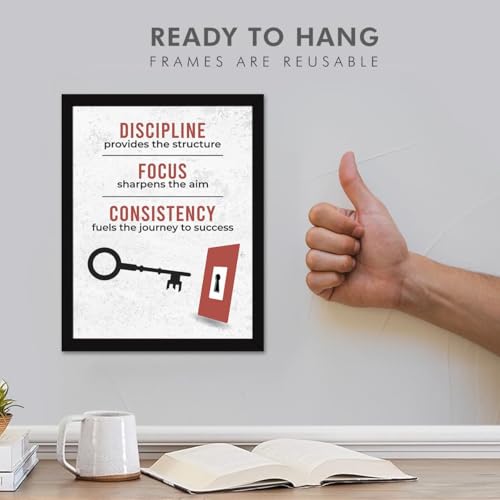 Image of Chaka Chaundh - Discipline Quote - DISCIPLINE provides the structure FOCUS sharpens the aim CONSISTENCY fuels the journey to success - Motivational Quotes frames for Office, Student - (11 X 14 Inches)