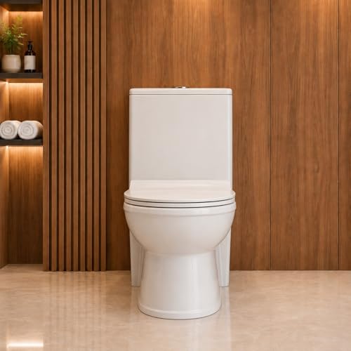 Image of KrissKross Premium Ceramic Rimless One Piece Western Toilet /Commode for Toilet /European Commode With Soft Close Seat Cover For Lavatory /Washdown Flush Commode With - S Trap Outlet (White)