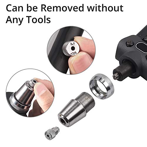 Kamtop 16 Inch Pop Rivet Gun with 5 Nosepieces and 200 Pcs Rivet Pop Rivet Tool with Waste Rivets Collecting Bottle Hand Riveter Riveting Tool - Thumbnail 3