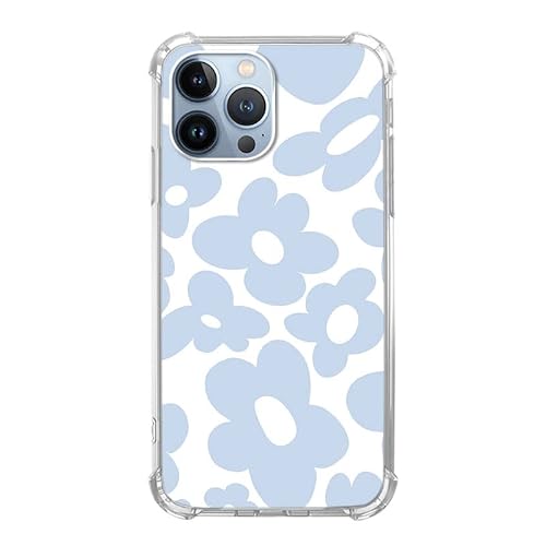 Sundwugzh Blue Retro 70S Flowers Case Compatible With Iphone 12 Pro Max, Hippie Flowers Aesthetic Case For Iphone 12 Pro Max For Teen Men Women, Trendy Cool Tpu Bumper Case Cover #TOP3