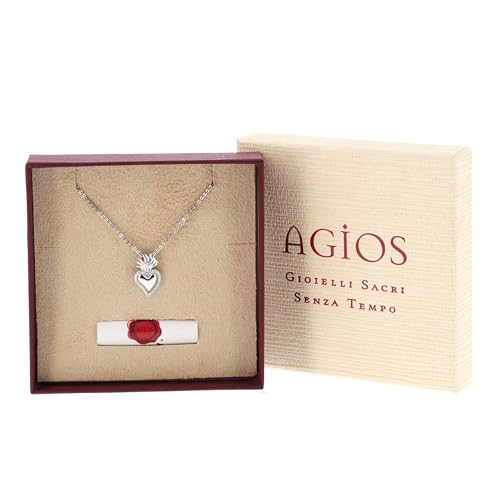 Collier Sacrum Cor avec pendentif coeur votif en argent 925 véritable - 2