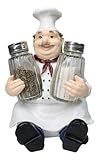 Ebros Italian Head Chef Mario Salt And Pepper Shakers Holder Figurine As Decorative Kitchen Dining Centerpiece Decor For Chefs Cooks Bistro Restaurant Themed Statue (Single)