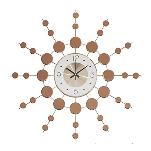 26,8 '' Große Wanduhr - Moderne Starburst-Wanduhr aus der Mitte des Jahrhunderts - Metallbrauner Spiegel Dekorative Stummschaltuhr für Zuhause, Küche, Wohnzimmer, Büro | Batteriebetrieben Cover