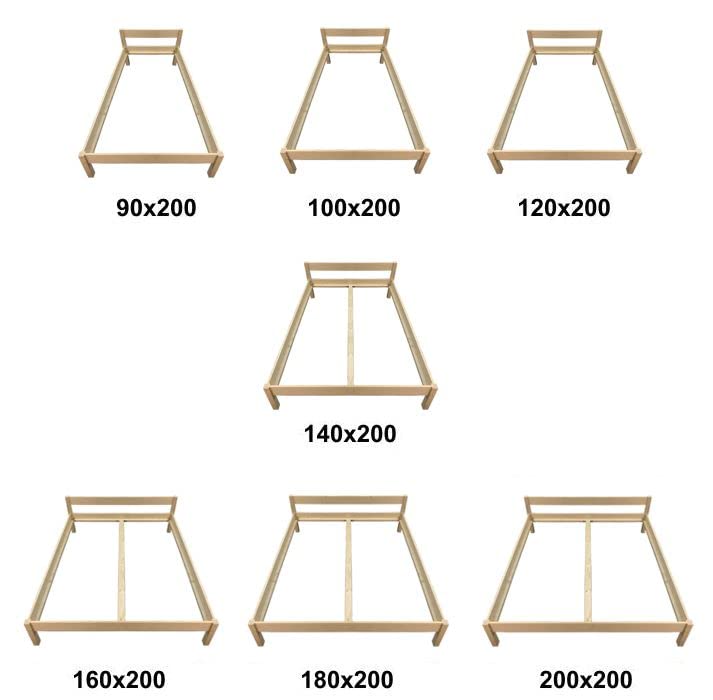 LIEGEWERK Seniorenbett 100x200 erhöhtes Bett mit Kopfteil Massivholzbett Holzbett Holz 100cm (Betthöhe 55cm, 100 x 200 cm)