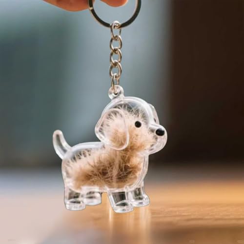 2Pcs Dog Hair Collector Keychain, Transparent Pet Hair Keepsake, Waterproof Pet Memorial Storage Box, Gift for Pet Lovers - Image 2