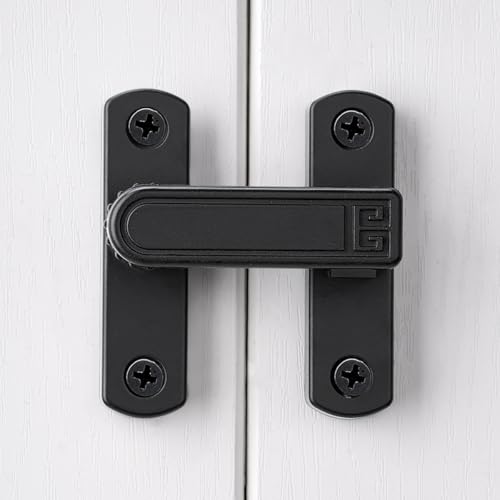INIRET Barn Door Latches,Adjustable 90/180 Degree Gate Lock,Zinc Alloy Right Angle Door Lock Latch,Flip Gate Latches Hardware,Door Security Sliding Door Latch Lock for Cabinets,Bathroom. (1, Black) by INIRET - Used condition - Image 6