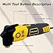 Corded Oscillating Saw 3.5 Amp Oscillating Multi Tool Kit with 4° Oscillation Angle,6 Variable Speed Multi Purpose Power Tool,18Pcs Electric Multitool Blades for Cutting/Sanding