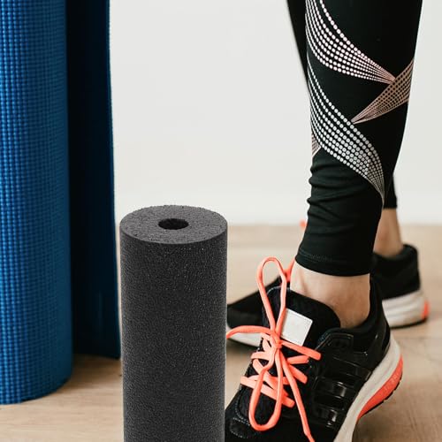 Rodillo de espuma ligero Abaodam para alivio de fatiga muscular y relajación corporal, rodillo compacto de masaje para yoga hecho de material EPP resistente, para práctica de yoga y masajes fitness en casa o gimnasio miniatura 5