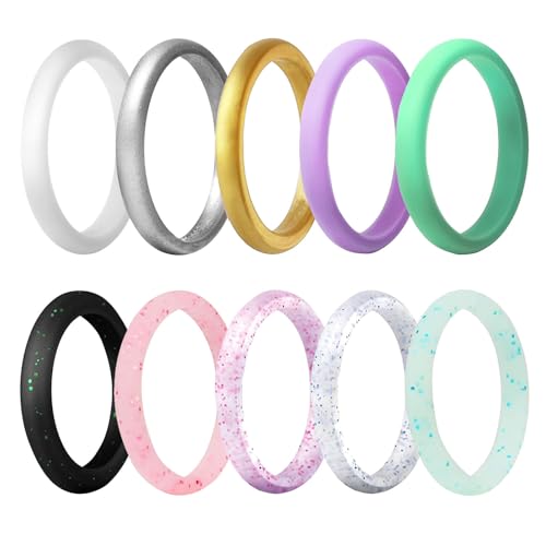 Alliance silicone femme bague fine respirante confortable colorée
