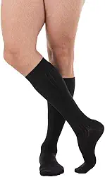 Meia 3/4 Compressao Leve Venosan Supportline Soft Preto18-22mmhg Pé Fechado Tamanho M